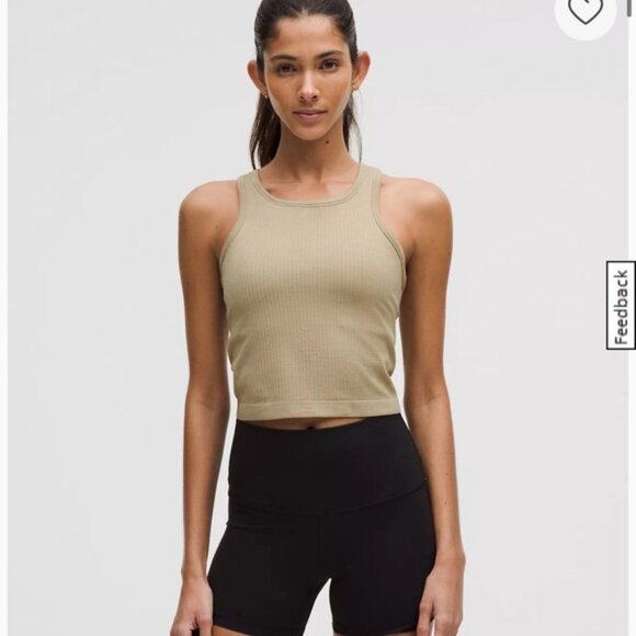 Sold Size 6 Lululemon Wunder Train straight strap tank electric lemon - Picture 2 of 5